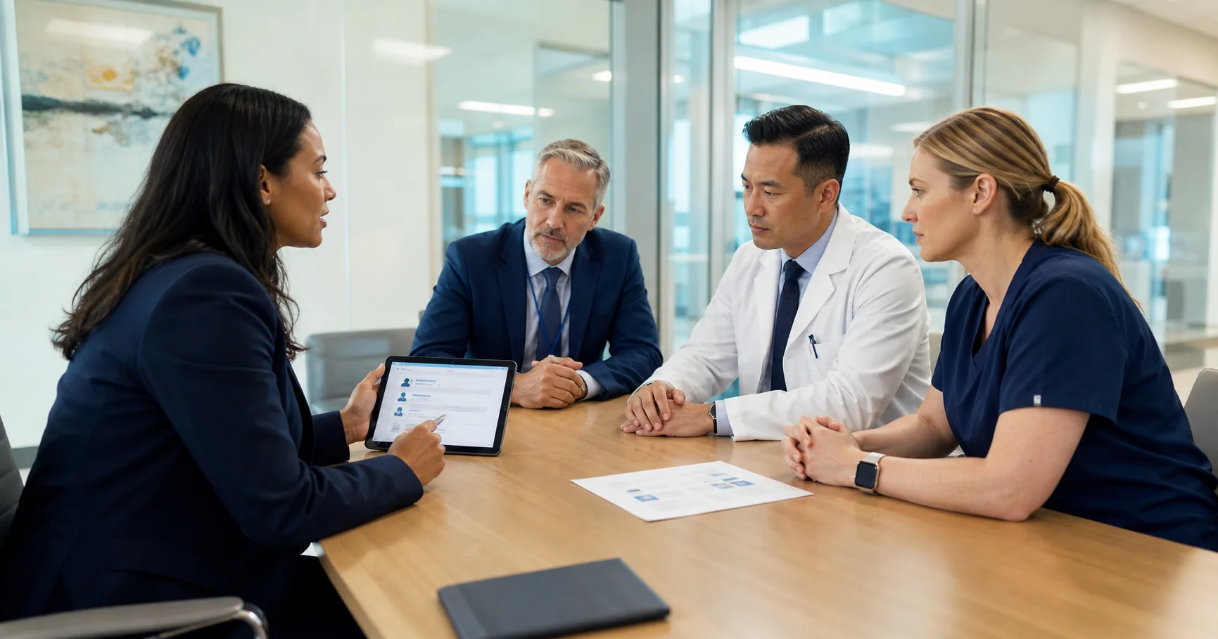 A Medtalio recruiter discussing a staffing plan with healthcare leaders